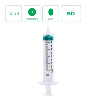 Jeringa de 3 cuerpos BD 10ml Caja 100 unid