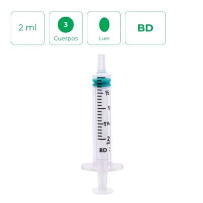 Jeringa de 3 cuerpos BD 2ml Caja 100 unid