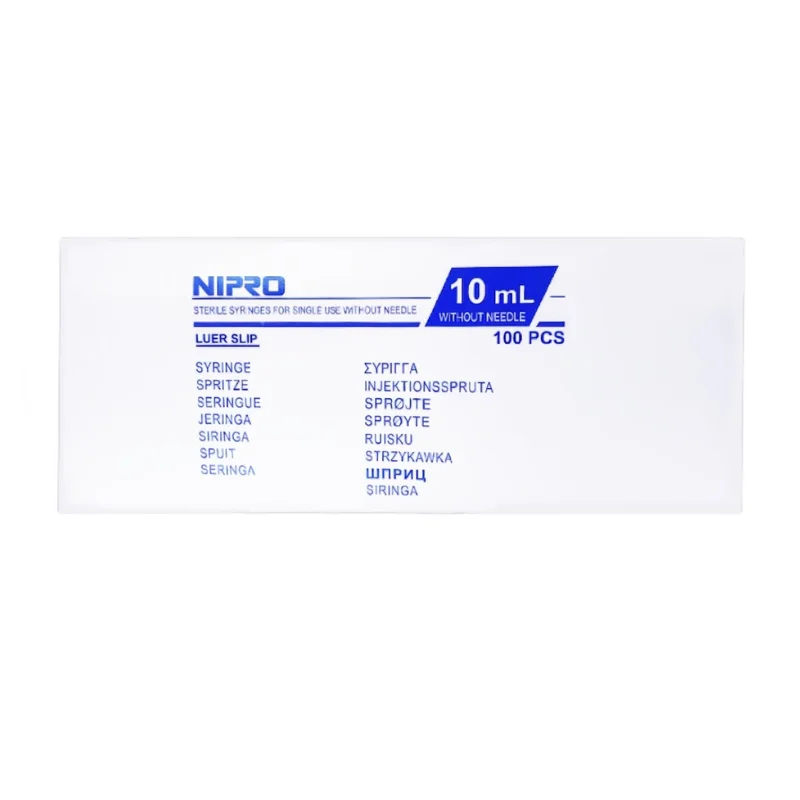 Jeringa de 3 cuerpos Nipro Luer 10ml Caja 100uds