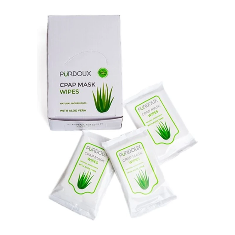 Toallitas para mascarilla CPAP - 10 unidades - Purdoux Aloe Vera