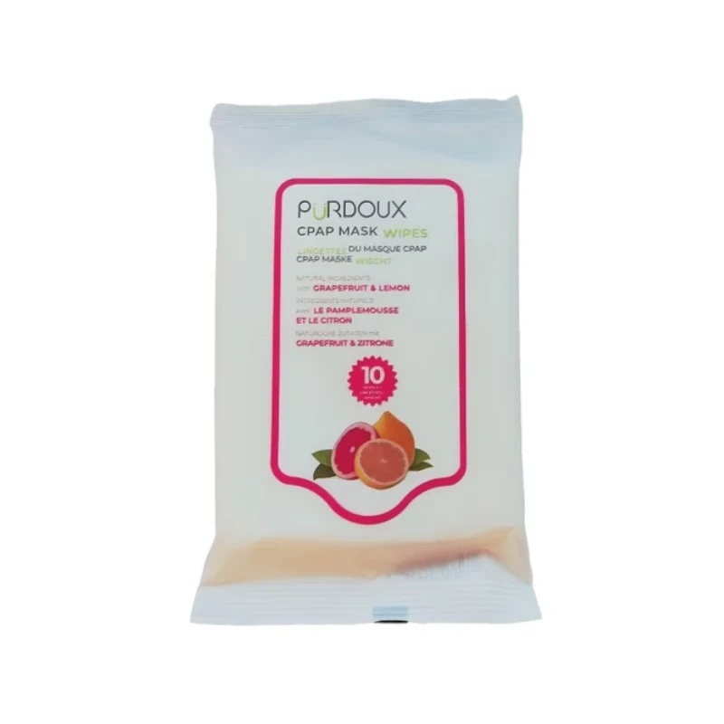 Toallitas para mascarilla CPAP - 10 unidades - Purdoux Pomelo y Limón