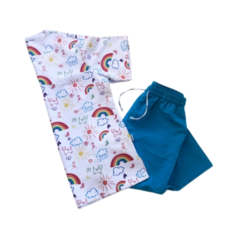 Blusón sanitario Arcoíris. Microfibra unisex