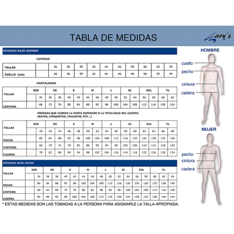 Cuadro de tallas