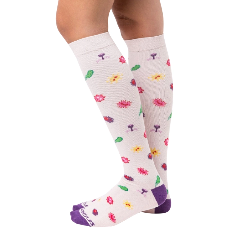 Calcetines compresivos estampados Bacterias