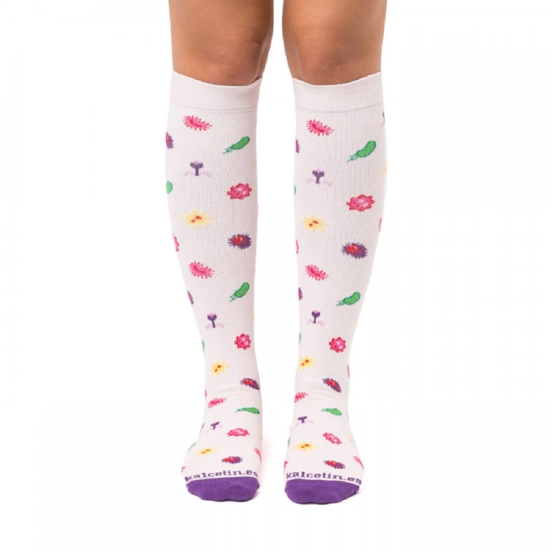 Calcetines compresivos estampados Bacterias