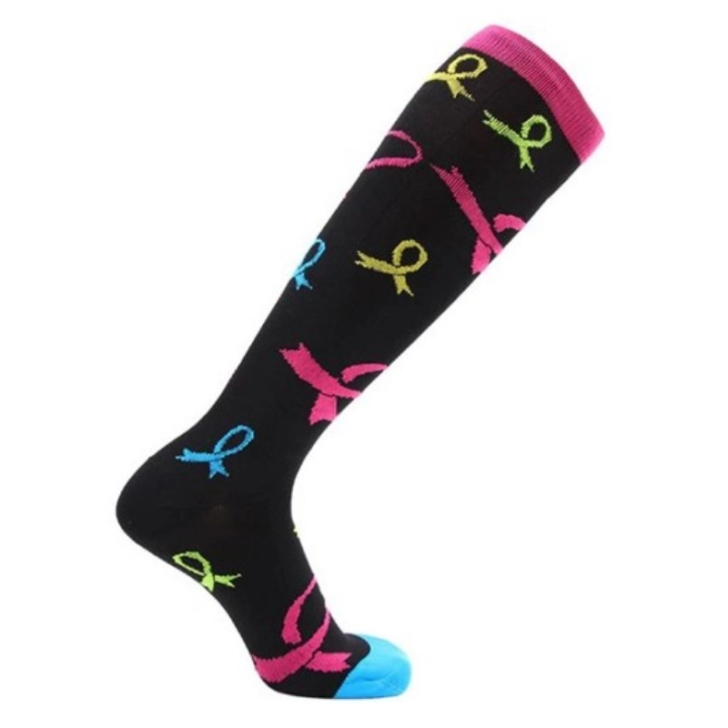 Calcetines compresivos estampados Lazos negros