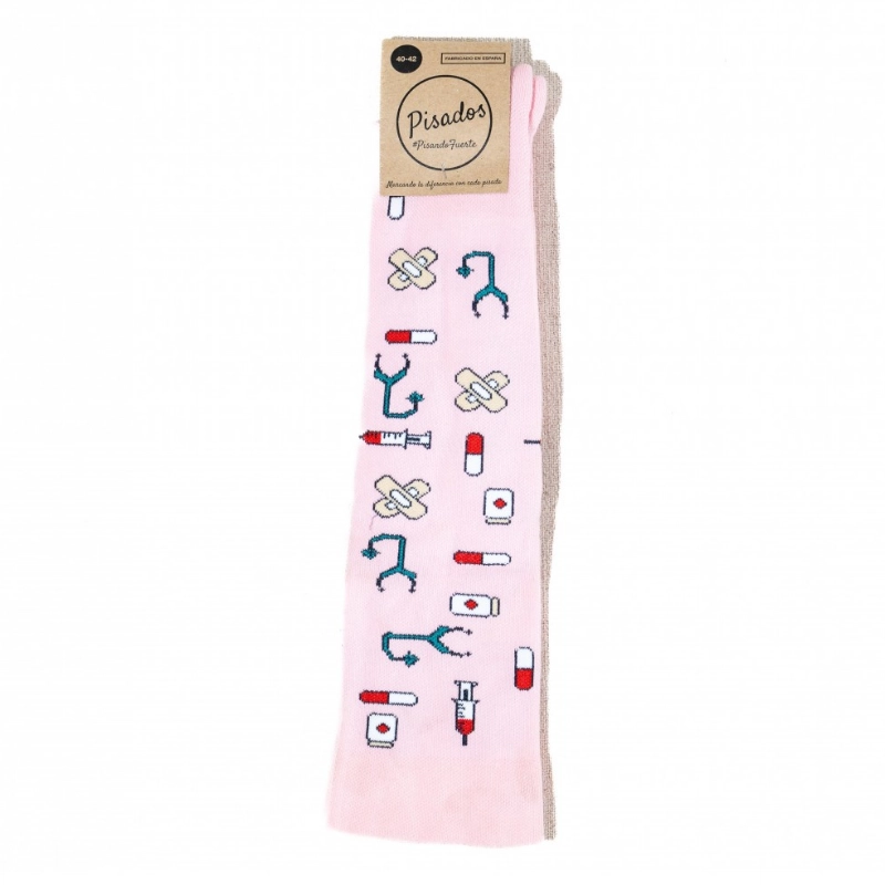 Calcetines compresivos estampados Pink Healthy Tools