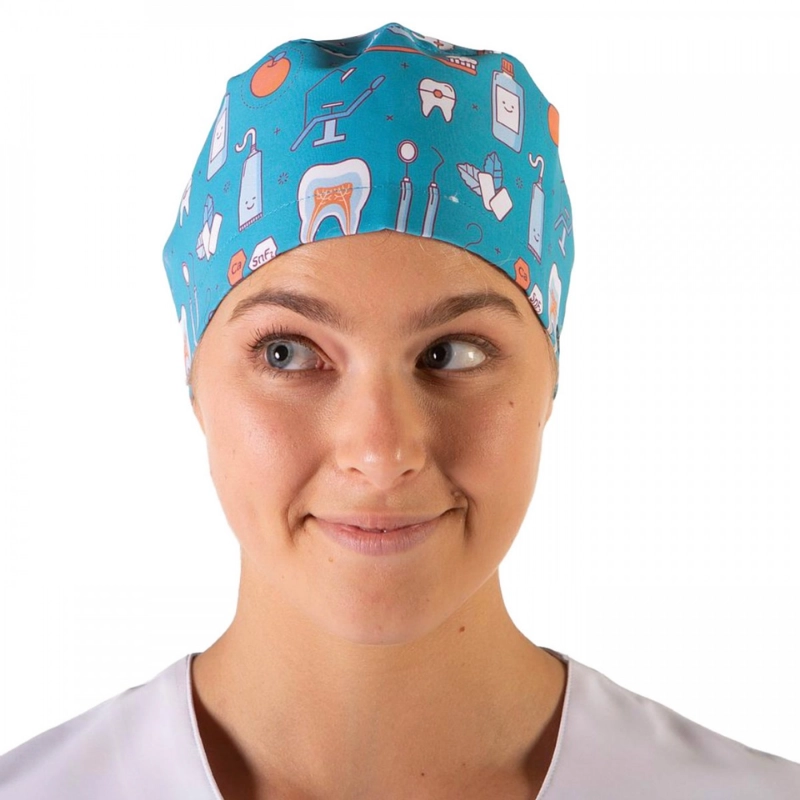 Gorro quirófano microfibra estampado Muelas - Imagen 3