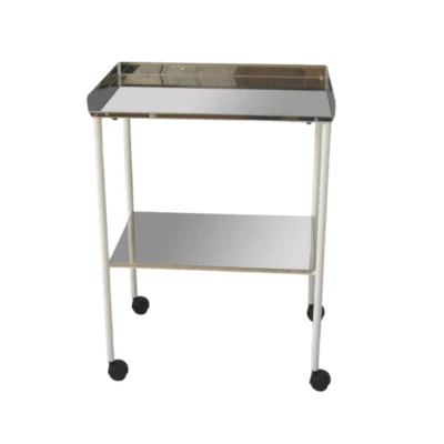 Mesa Auxiliar Acero Esmaltado Plano Superior Reborde En Tres Lados Inferior Liso MAU110