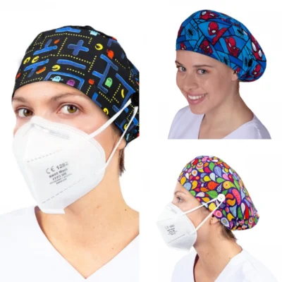 Gorros quirófano pelo largo Estampados con botones