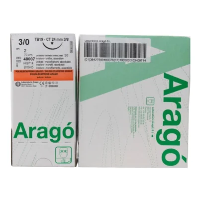 Sutura Abs. POLIGLECAPRONA TC16 26mm 70cm Ag12 Círc. Triang 36Ud. Aragó