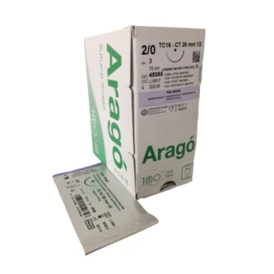 Sutura Absorbible. PDO POLIDIOXANONA TC33 48mm 90cm Aguja 12 Círculo. Triangular. 36 Ud. Aragó