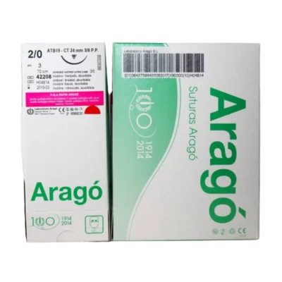 Sutura Absorbible. PGA RAPID C24 37mm 90cm Aguja 12 Círculo. Cilíndrica. 36Ud. Aragó