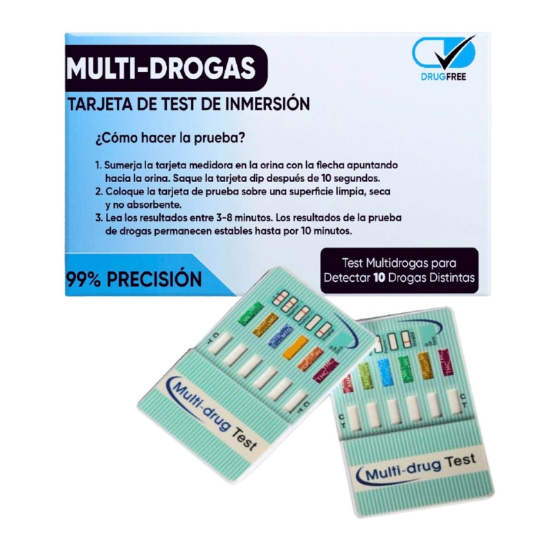 Test Multidrogas (10 Drogas) de Detección Rápida en Orina de Tezaro Pharma