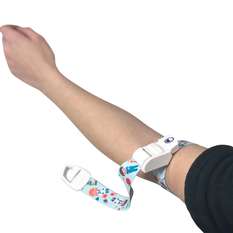 Torniquete de tela elástica estampado Sanitarios aguamarina