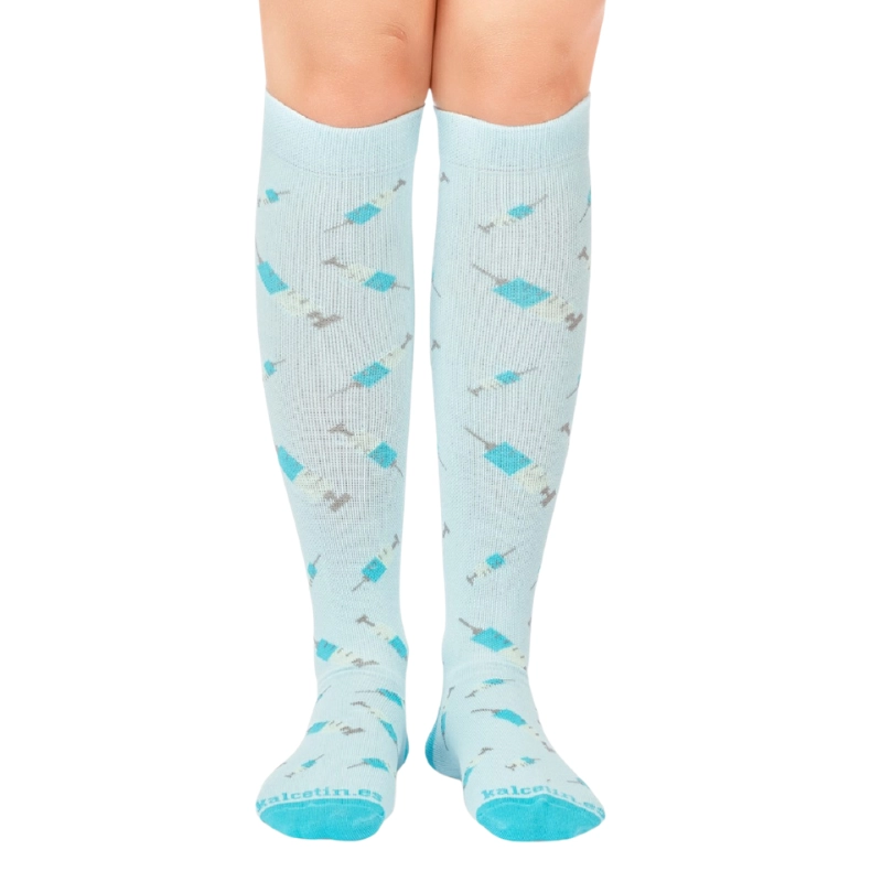 Calcetines compresivos estampados Jeringas