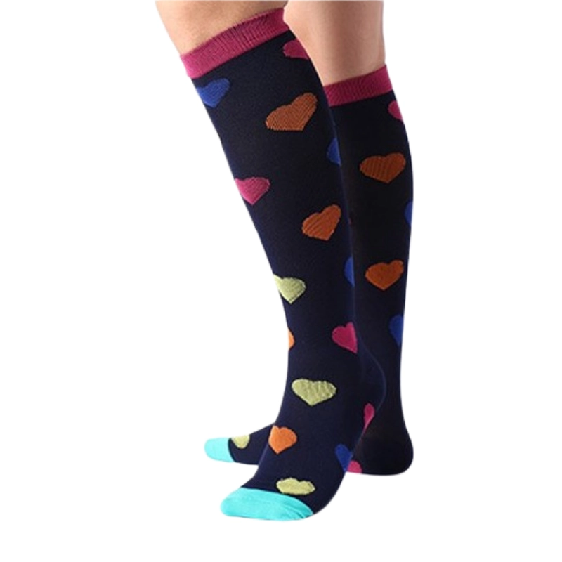 Calcetines compresivos estampados - Corazones marino - Imagen 2