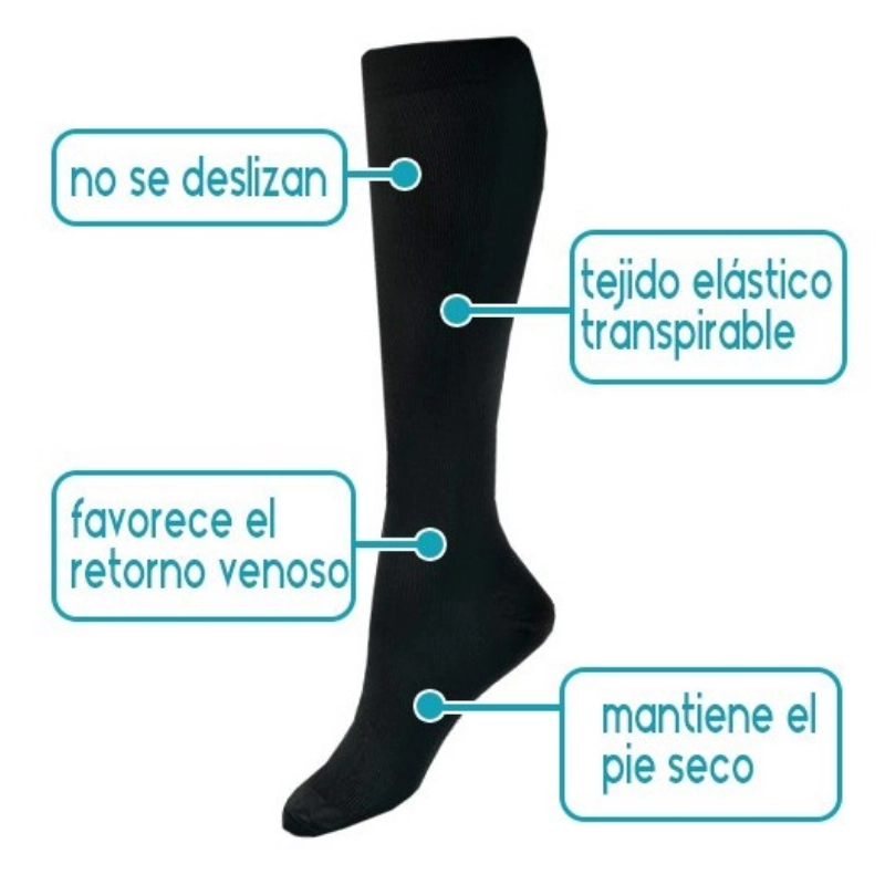 Calcetines compresivos estampados Corazones grises - Imagen 5