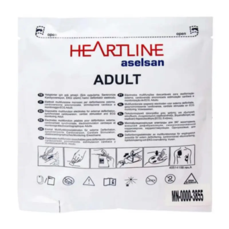 Electrodos desechables para adultos ASELSAN Heartline AED