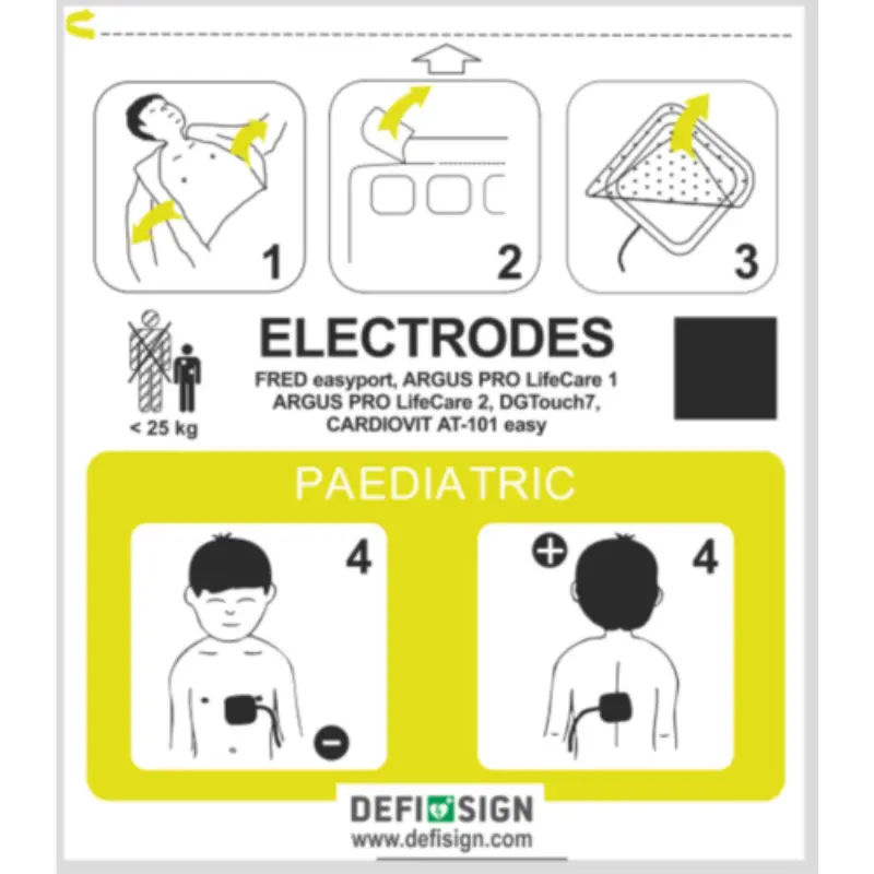 Electrodos pediátricos Schiller Fred Easyport DefiSign LIFE