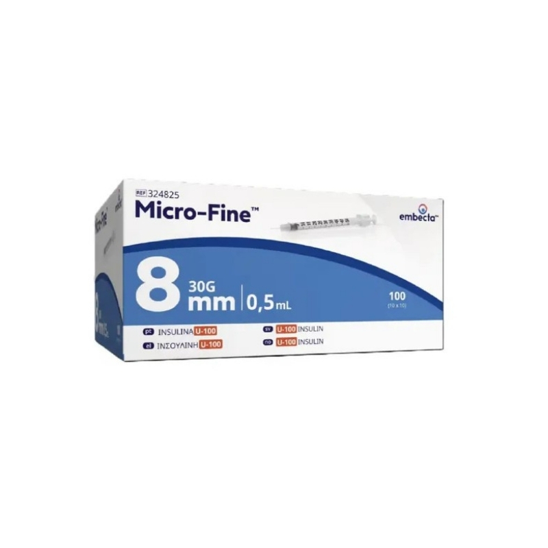 Jeringa Micro-Fine Insulina con Aguja Integrada – 0,5 ml (Embecta)