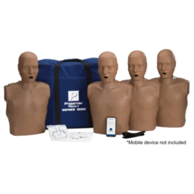 Maniquí de RCP para adultos de la serie Prestan 2000 4 piezas (color oscuro)