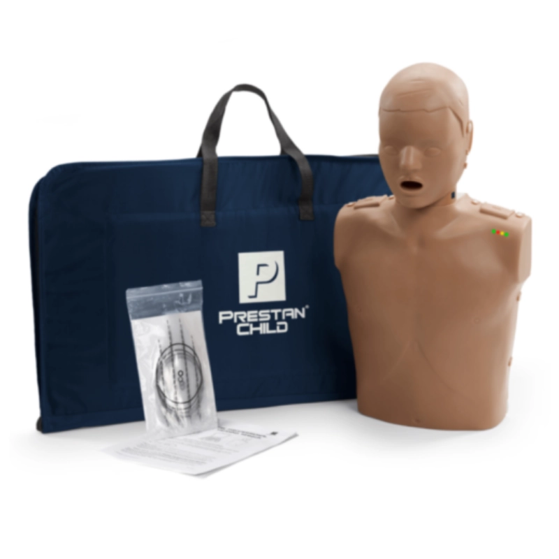 Maniquí de RCP profesional niño Prestan (Color oscuro)