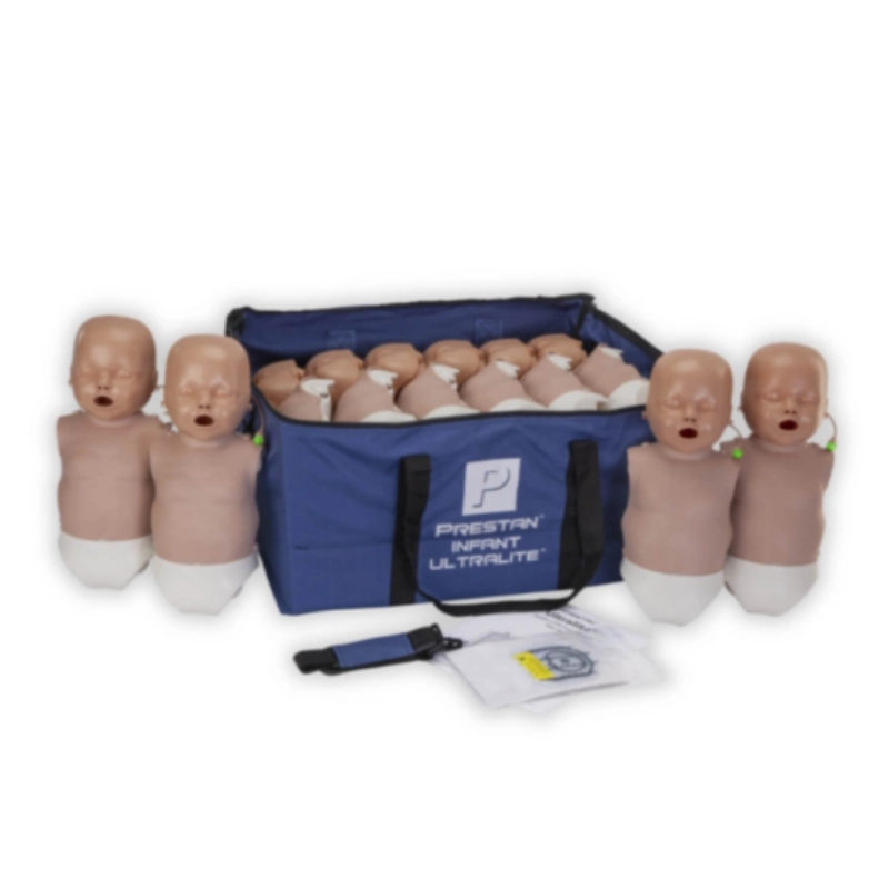 Pack de 12 maniquíes de RCP para bebés Ultralite Prestan (color oscuro)