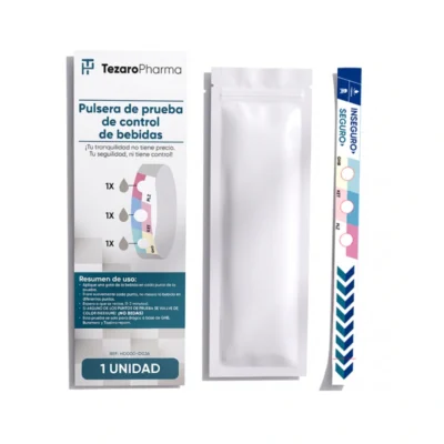 Pulsera Detectora de Drogas en Bebidas. Triple Detección de GHB, Ketamina y Flunitrazepam